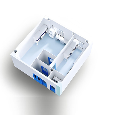 kopen Huuao Customized GMP Laboratory Cleanroom Project Modular Wall Panel Lighting Sterile Clean Room online manufacture