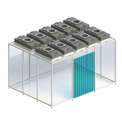 kopen Huuao Stofvrije Verticale Laminar Flow Hepa Modulaire Cleanroom Met Bemonsteringscabine Nieuw Ontwerp Hoge Kwaliteit Klasse 100 Clean Booth Draagbare Iso5 Lab Clean Room Booth online vervaardiging