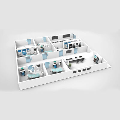 kopen HUAAO GMP Standaard ISO7 Stofvrije Brandwerende Moderne Modulaire Cleanroom voor Werkplaats/Ziekenhuisgebruik Gratis Ontwerp 200 Vierkante Meter MOQ online vervaardiging