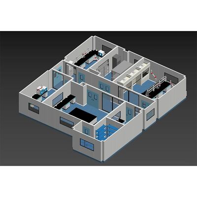 HUAAO ISO GMP Stofvrij PVC wandpaneel Modulaire schoonkamer voor laboratoria en werkplaatsen FFU Schoonstandsassemblage met harde wand